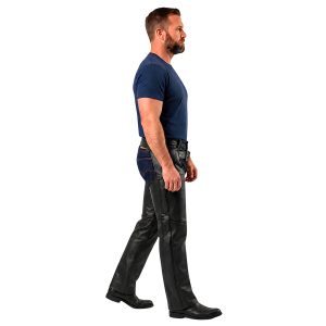 Adventurer black leather biker chaps