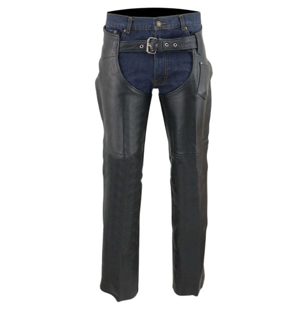 Black Leather Motorcycle Chaps