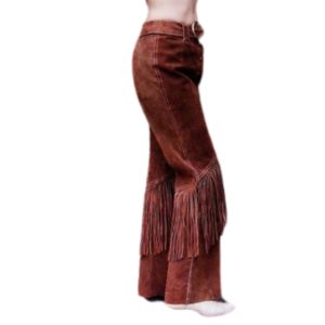 1960s Suede Fringe Pants Womens Fringe Western Pants