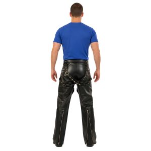 Adornica men's black leather pant