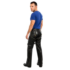 Black leather pants for men