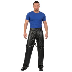 Adornica Black Mens Leather Pants