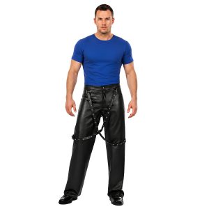 Adornica Black Mens Leather Pants