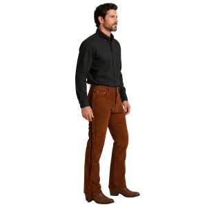 Allaric Alley suede leather pants with side fringes