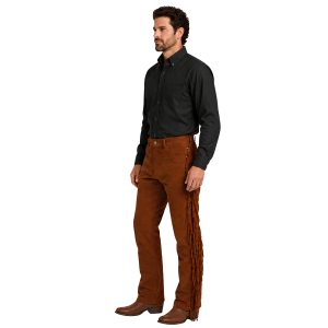Allaric Alley men's suede riding pants with long fringe