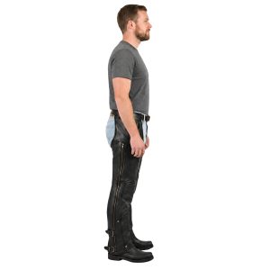 Allstate black leather motorcycle chaps