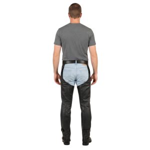 Black Allstate leather biker chaps