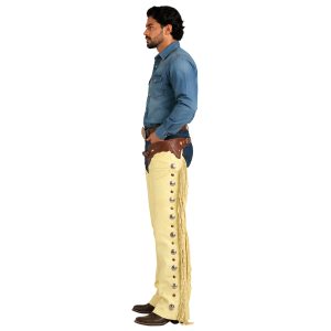 Mocha brown Western leather chaps for men