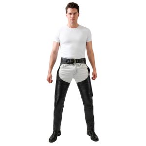 Avan Black Mens Leather Assless Chaps