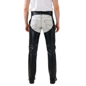 Avan Black Mens Leather Assless Chaps