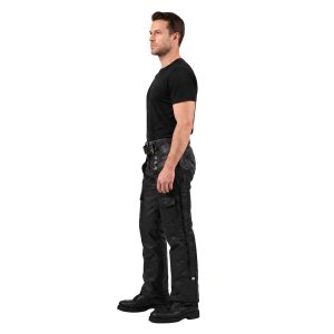 Leather motorcycle chaps with braided detailing