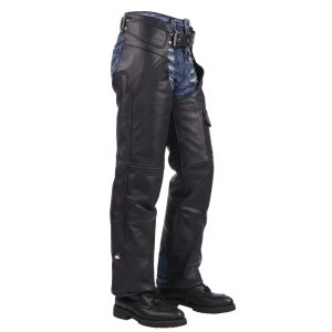Men’s braided leather motorcycle chaps