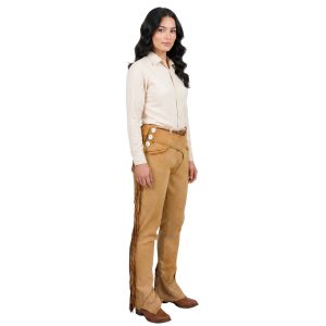 Canyon Cruiser leather Western pants with fringe