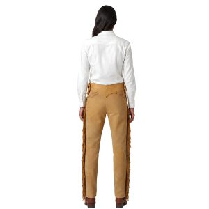Cowboy leather fringe pants for Western riders
