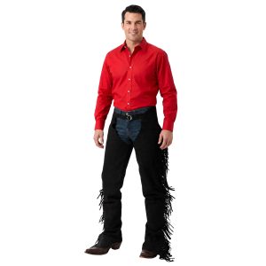 Charcoal Black Suede Mens Chaps