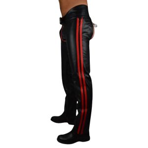 Dean Black Leather Chaps For Men