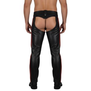 Dean Black Leather Chaps For Men