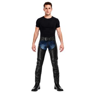 Dean Black Mens Leather Chaps