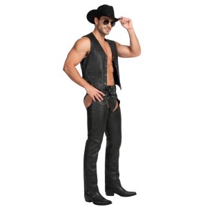 Men's Dissolute Genuine Leather Motorcycle Chaps