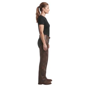Women's Electra Edge black leather motorcycle chaps