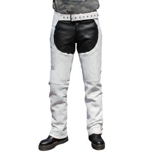 Elixir White Leather Assless Chaps