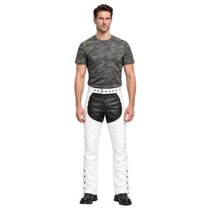 Elixir White Leather Assless Chaps