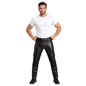 Faisor Black Biker Style Leather Pant Chaps