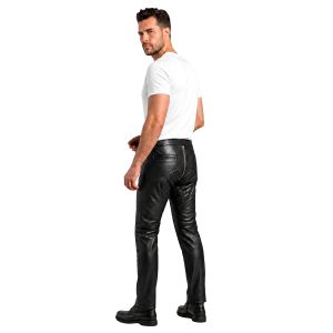 Black biker style leather pant chaps for men