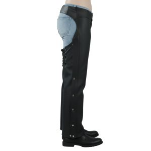 Horza Womens Black Leather Chaps