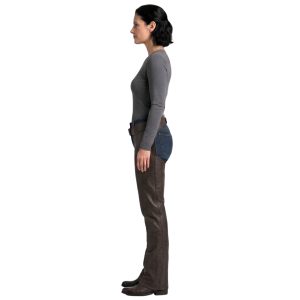 Ladies brown leather Western riding chaps with adjustable fit