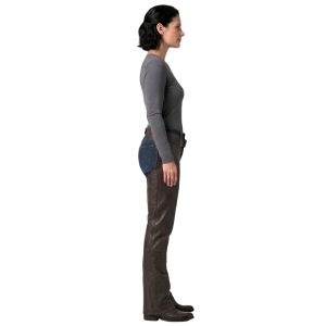 Women's dark brown leather riding chaps