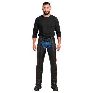 Midnight Black Gay Leather Motorcycle Chaps