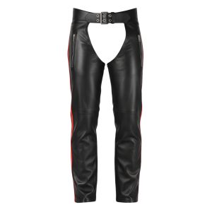 Midnight Black Gay Leather Motorcycle Chaps