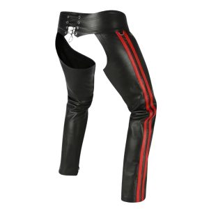 Midnight Black Gay Leather Motorcycle Chaps