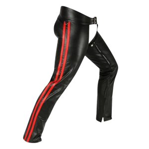 Midnight Black Gay Leather Motorcycle Chaps