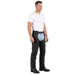 Black Road Master leather motorcycle chaps