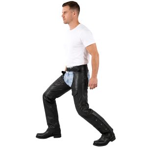 Road Master leather biker chaps for men