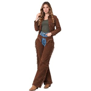 Women's vintage Western leather riding chaps