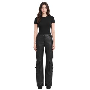Roland Black Cargo Leather Pants