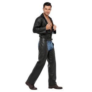 Royal King black leather motorcycle chaps