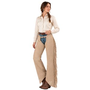 Classic Maroon Western Riding Chaps with Cowgirl Styling