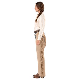 Maroon Leather Western Cowgirl Chaps for Women