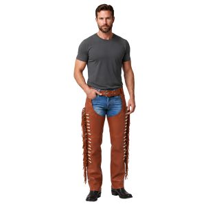 Sheriff Brown Mens Leather Chaps