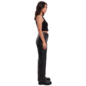 Sherilyn women's black leather cargo pants
