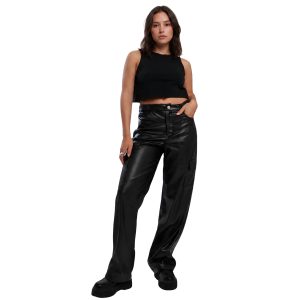 Sherilyn Womens Cargo Leather Pants