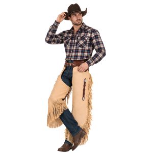 Smooth leather cowboy riding chaps