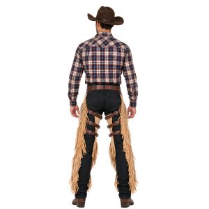 Premium smooth leather Western chaps for men