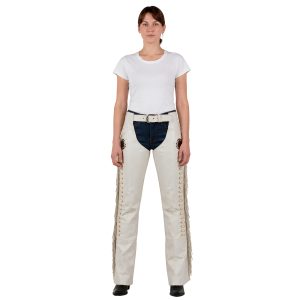 Snow Angel Womens White Leather Chaps