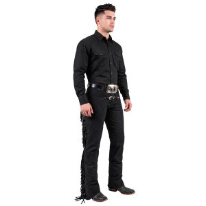 Sullivan black leather cowboy riding chaps