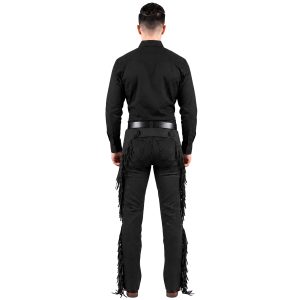 Men's Sullivan black leather Western chaps